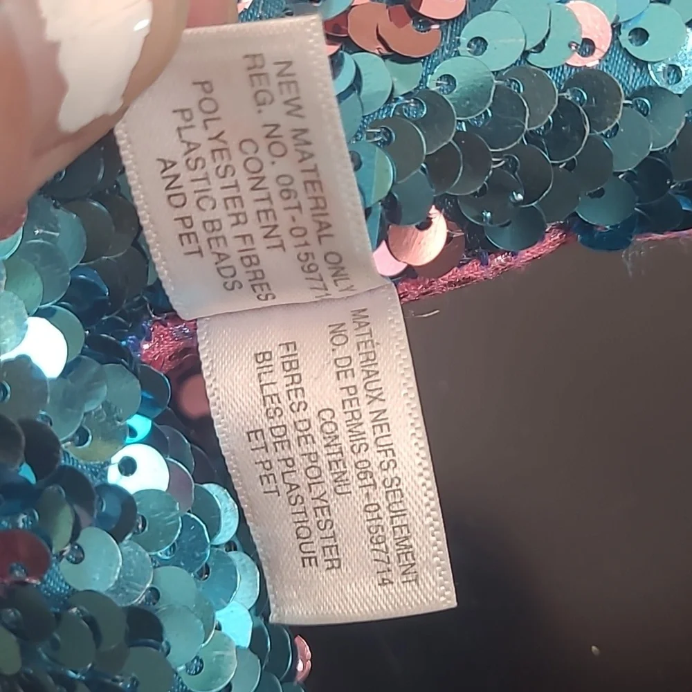 TY Beanie Baby Flippables TREMOR Dinosaur Blue Pink Sequins 6" NASA SpaceX - Picture 6 of 16